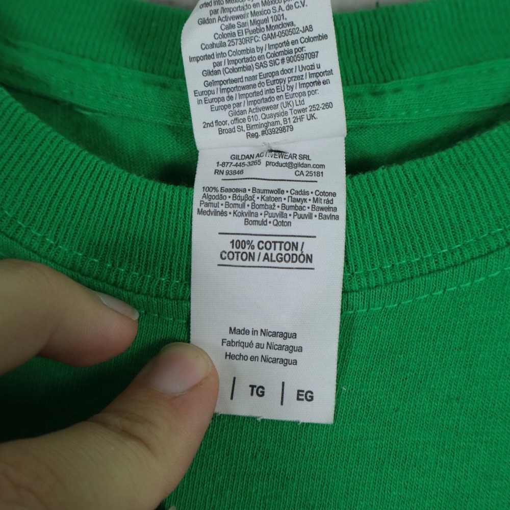 y2k gildan hawaii t-shirt boxy green tribal graphic mens xl - Picture 5 of 7